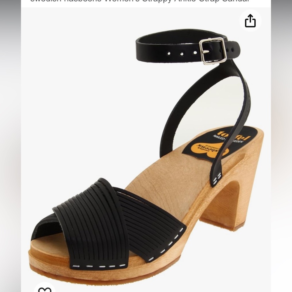 Swedish Hasbeens Toffel clog black   Sandals size 38